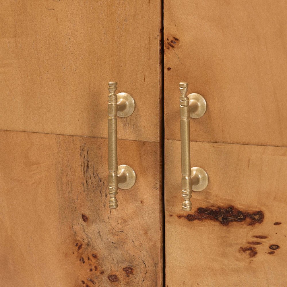 Latika Modern and Contemporary Natural Mappa Real Burl Wood Storage Cabinet. Picture 5