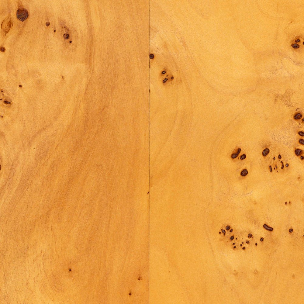 Revelle Modern and Contemporary Natural Light Mappa Real Burl Wood Console Table. Picture 5