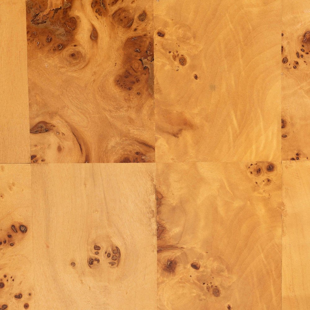 Revelle Modern and Contemporary Natural Light Mappa Real Burl Wood End Table. Picture 5