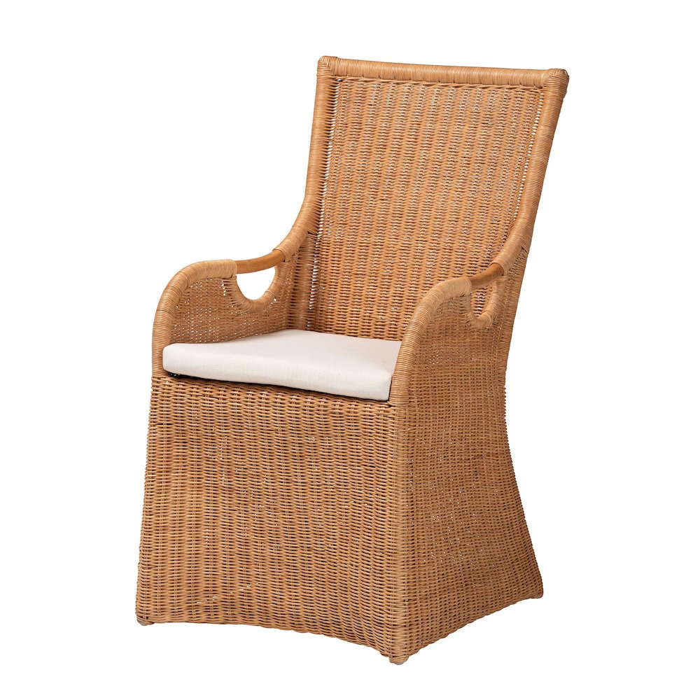 Amsterdam Bohemian Light Honey Rattan Dining Chair. Picture 1