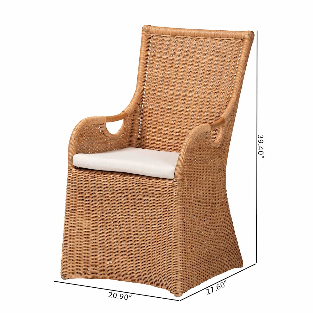 Amsterdam Bohemian Light Honey Rattan Dining Chair. Picture 10
