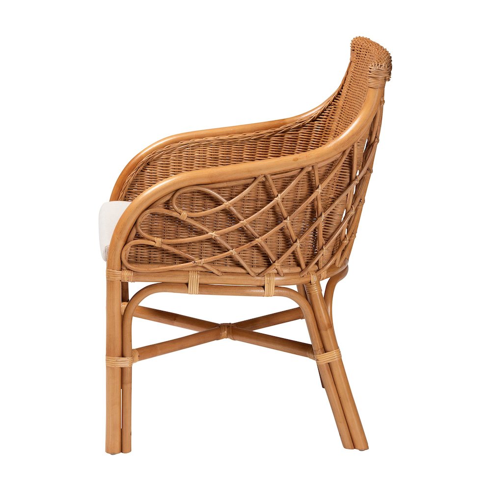 Carolyn Bohemian Light Honey Rattan Dining Chair. Picture 3