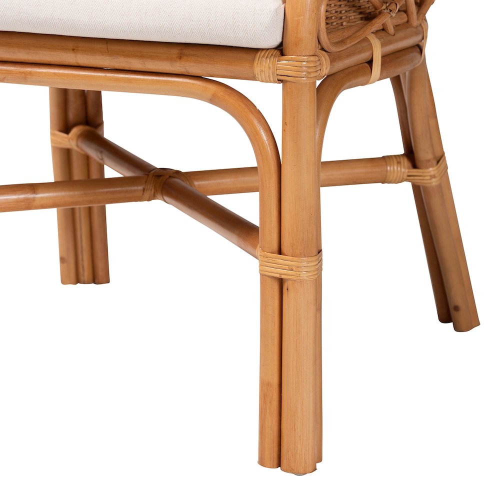 Carolyn Bohemian Light Honey Rattan Dining Chair. Picture 6