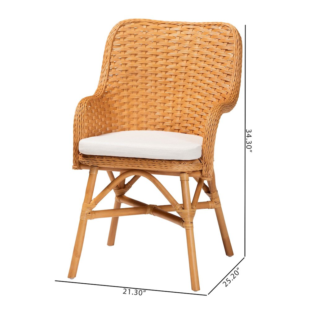 Celsie Bohemian Light Honey Rattan Dining Chair. Picture 10