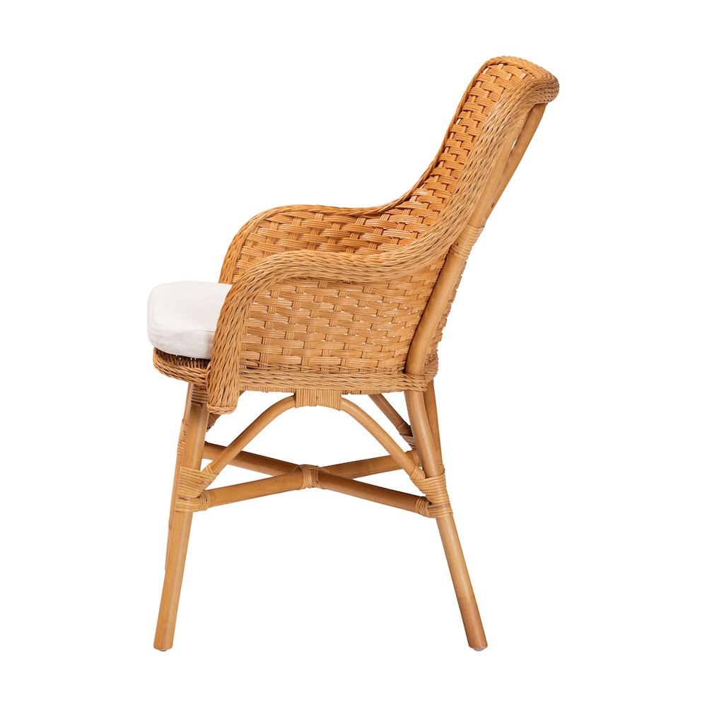 Celsie Bohemian Light Honey Rattan Dining Chair. Picture 3