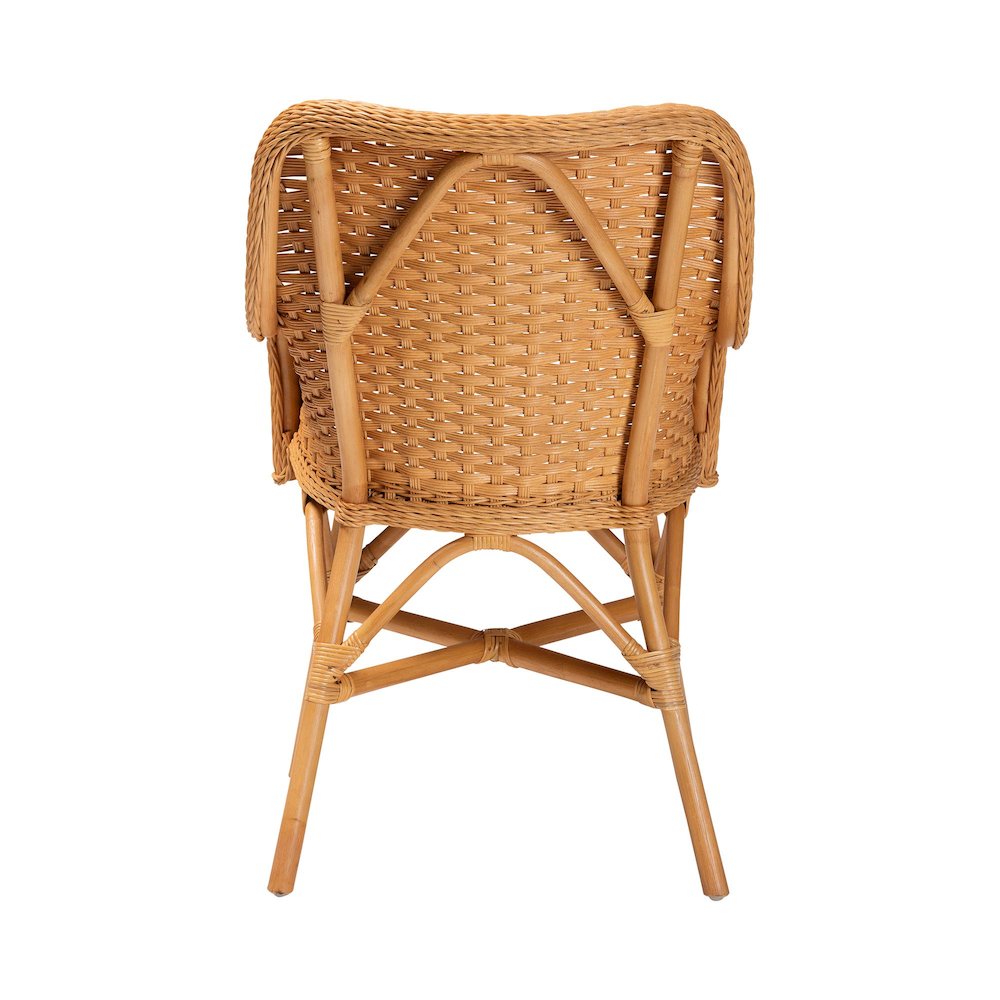 Celsie Bohemian Light Honey Rattan Dining Chair. Picture 4