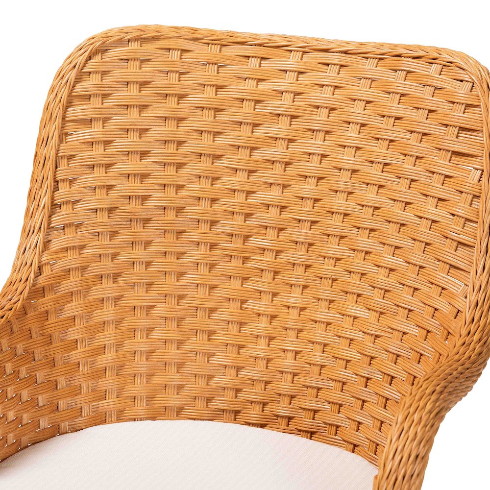 Celsie Bohemian Light Honey Rattan Dining Chair. Picture 5