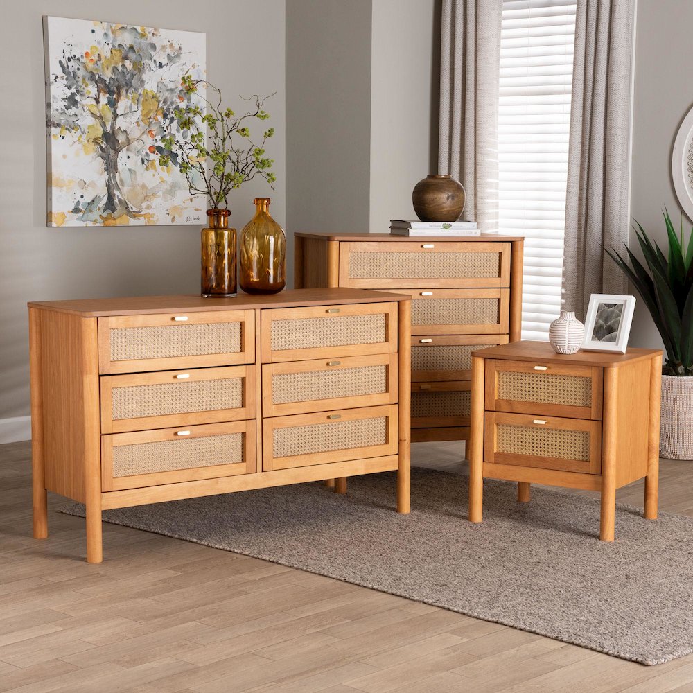 Jenn Golden Brown Wood Japandi 3-Piece Storage Set. Picture 8