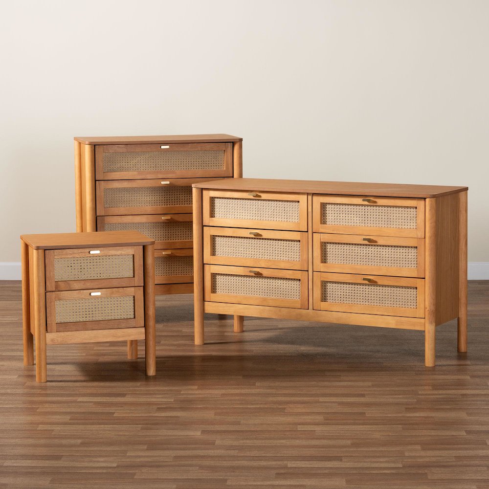 Jenn Golden Brown Wood Japandi 3-Piece Storage Set. Picture 9