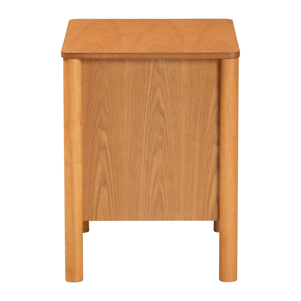 Baxton Studio Jenn Golden Brown Wood Japandi 2-Drawer Nightstand. Picture 4