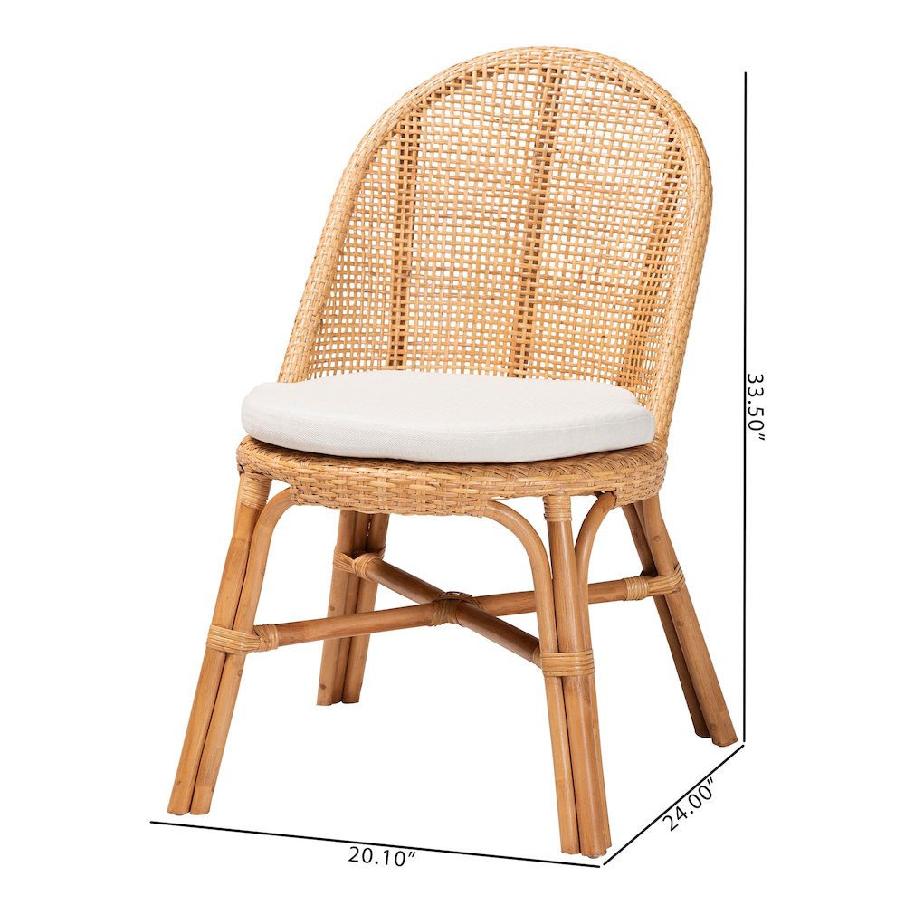 Daniela Bohemian Light Honey Rattan Dining Chair. Picture 10