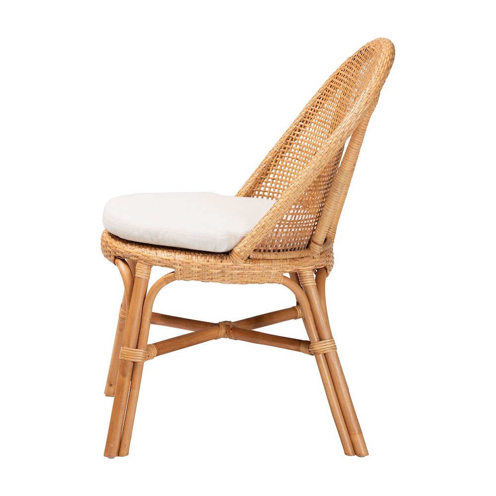 Daniela Bohemian Light Honey Rattan Dining Chair. Picture 3