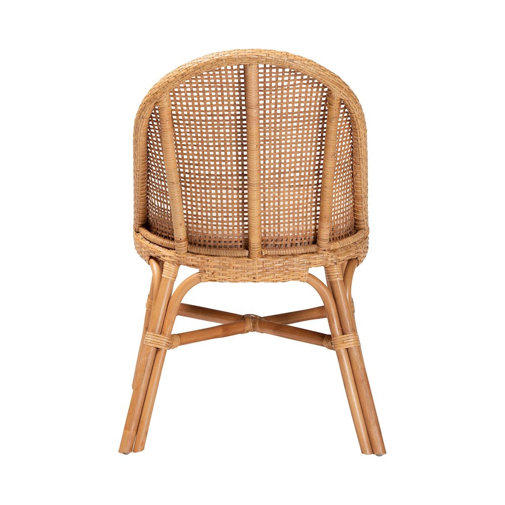 Daniela Bohemian Light Honey Rattan Dining Chair. Picture 4
