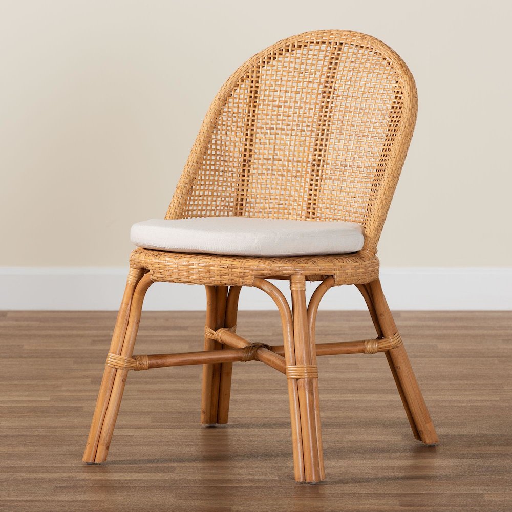 Daniela Bohemian Light Honey Rattan Dining Chair. Picture 9
