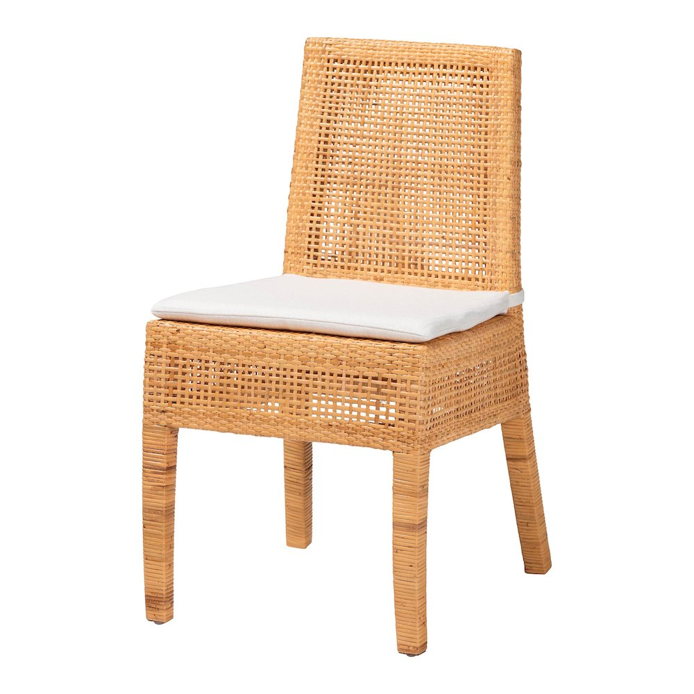 Morris Bohemian Light Honey Rattan Dining Chair. Picture 1