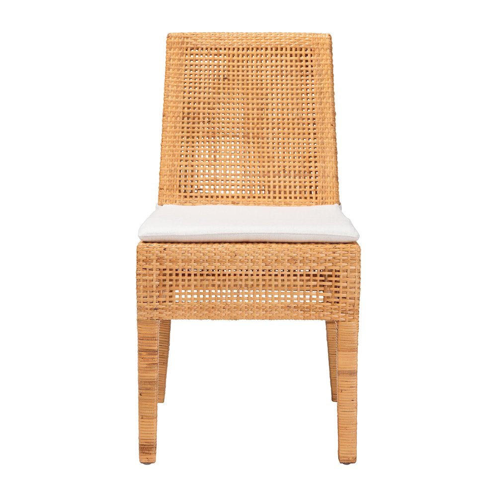 Morris Bohemian Light Honey Rattan Dining Chair. Picture 2
