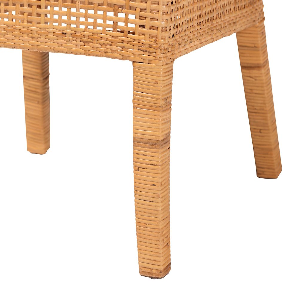Morris Bohemian Light Honey Rattan Dining Chair. Picture 6