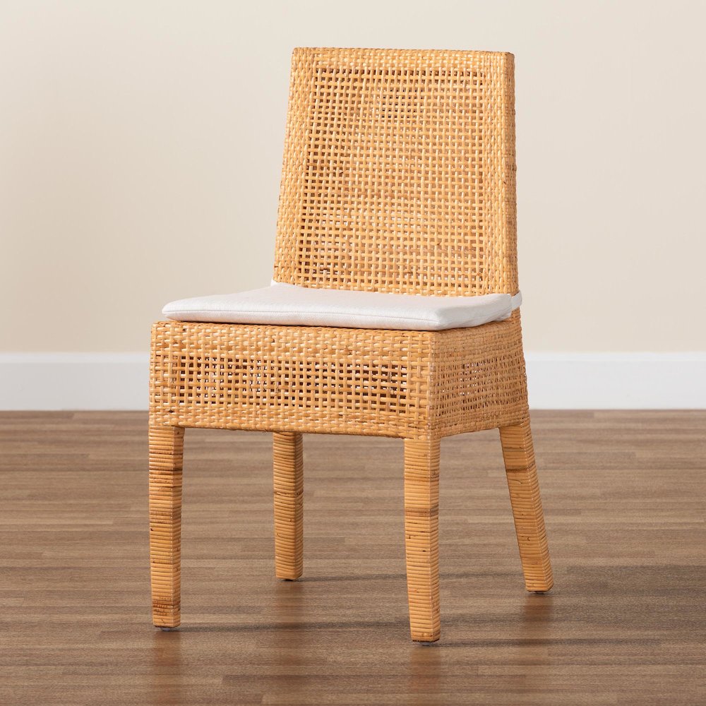 Morris Bohemian Light Honey Rattan Dining Chair. Picture 9