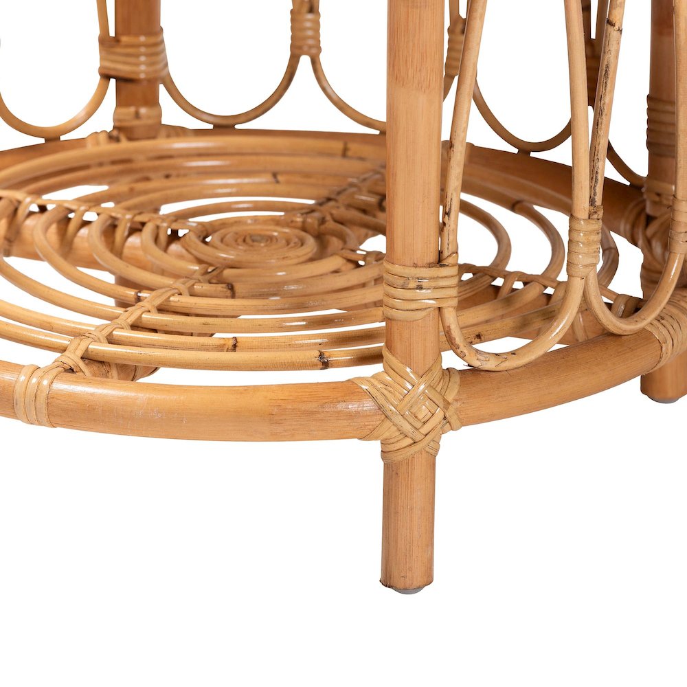 Berilo Bohemian Light Honey Rattan End Table. Picture 3