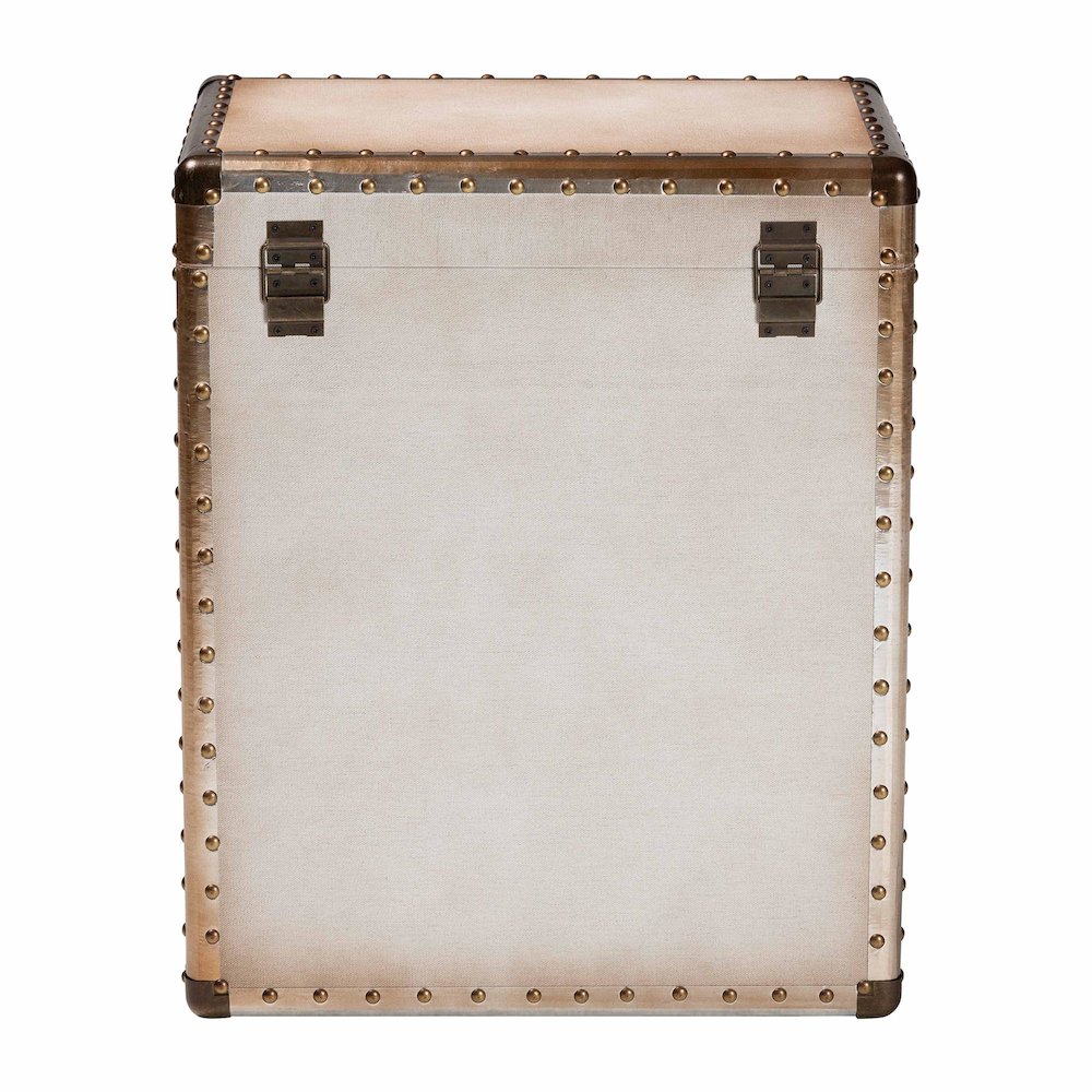 Studio Agatha Vintage Coffee Canvas 2-Drawer Storage Trunk. Picture 5