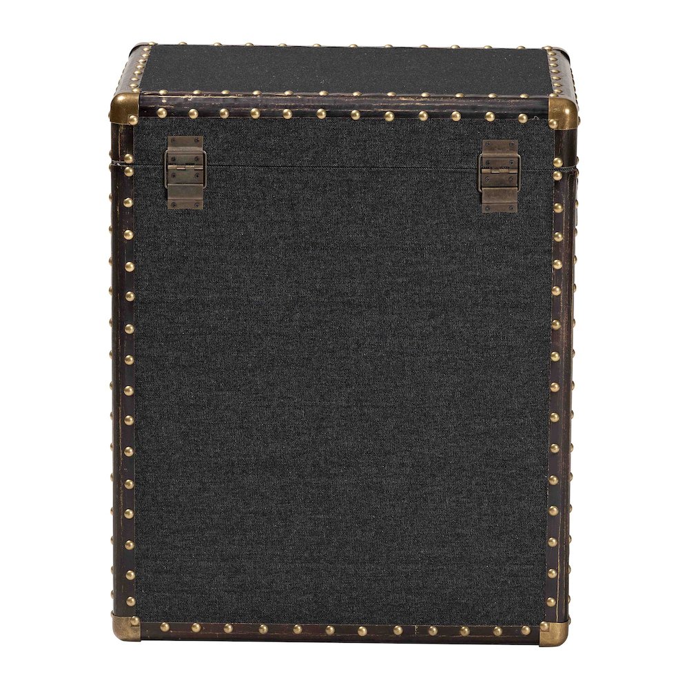 Studio Agatha Vintage Black Canvas 2-Drawer Storage Trunk. Picture 5