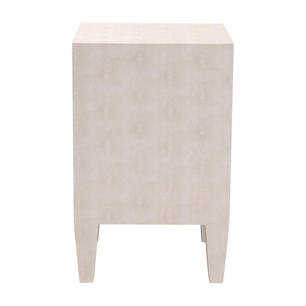 Leyna Modern Beige Faux Shagreen 3-Drawer End Table. Picture 5
