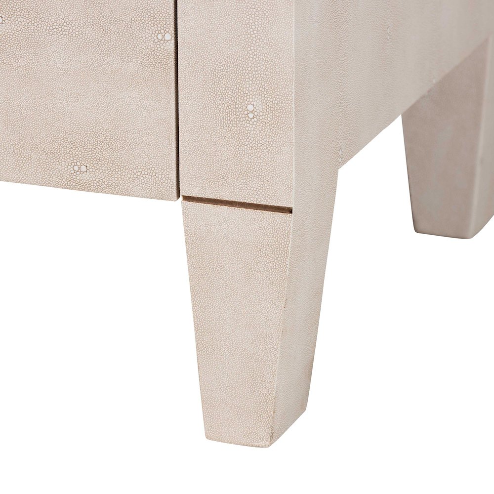 Leyna Modern Beige Faux Shagreen 3-Drawer Storage Cabinet. Picture 7