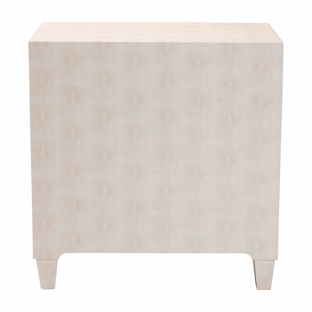 Nira Modern Beige Faux Shagreen 3-Drawer Storage Cabinet. Picture 5
