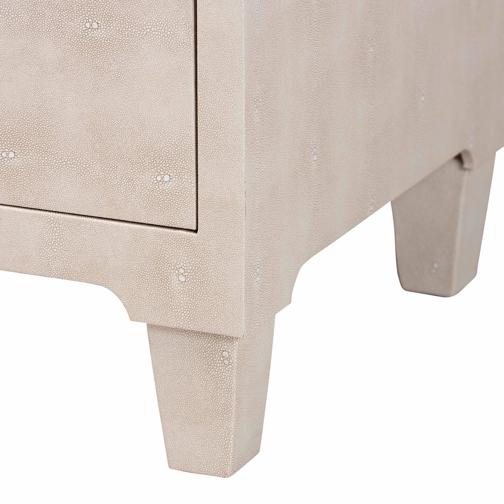 Nira Modern Beige Faux Shagreen 3-Drawer Storage Cabinet. Picture 7