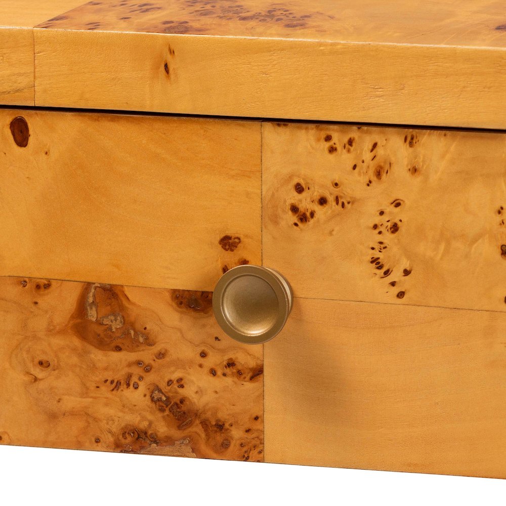 Netra Modern and  Natural Real Burl Wood Console Table. Picture 6