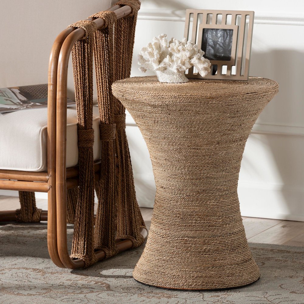 Cady Japandi Natural Jute Side Table. Picture 5