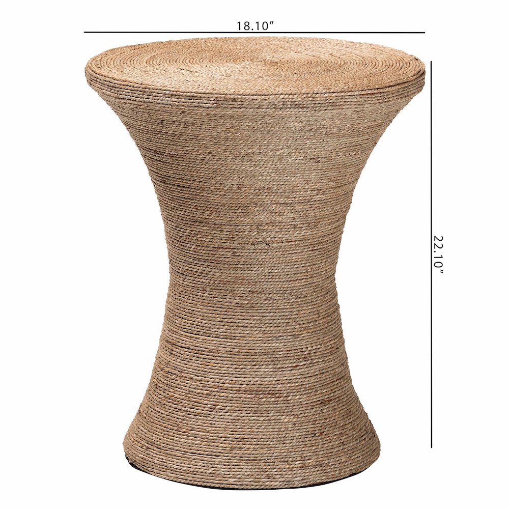 Cady Japandi Natural Jute Side Table. Picture 7