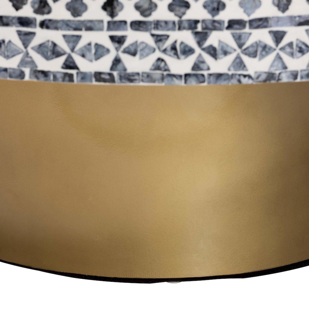 Idra Coastal Black and White Mother of Pearl Capiz Shell Coffee Table. Picture 3