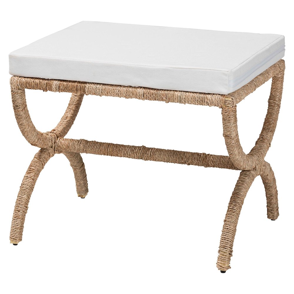 Maliyah Japandi Natural Jute Ottoman. Picture 1