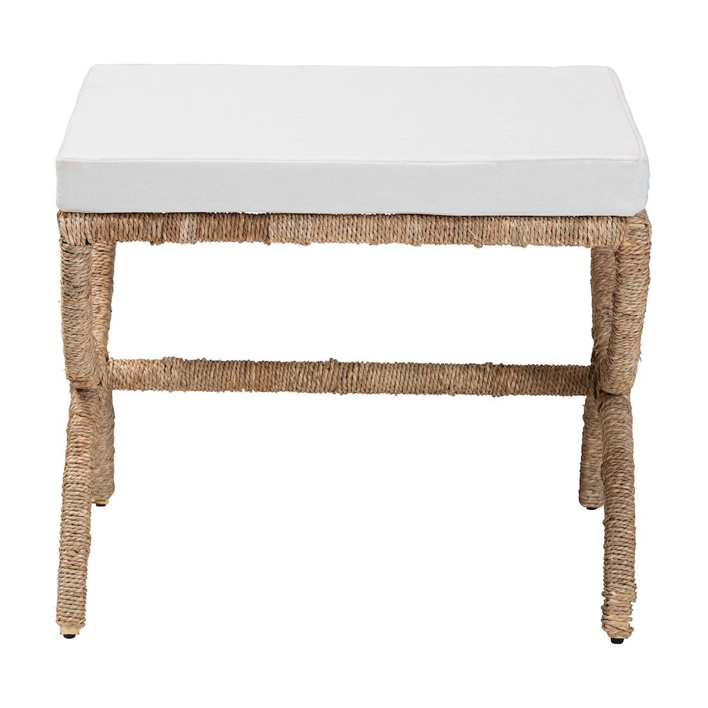 Maliyah Japandi Natural Jute Ottoman. Picture 2