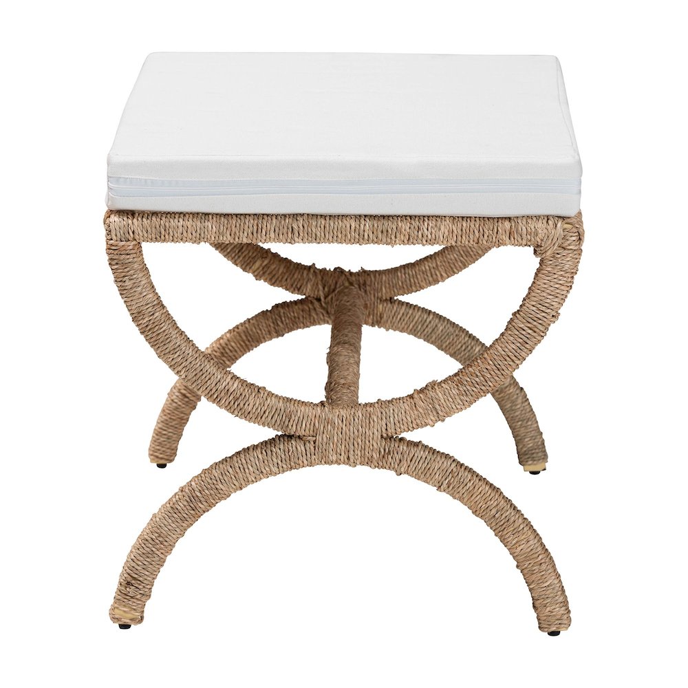 Maliyah Japandi Natural Jute Ottoman. Picture 3