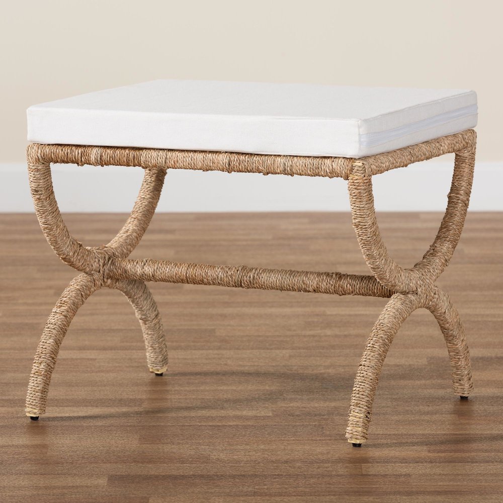 Maliyah Japandi Natural Jute Ottoman. Picture 8