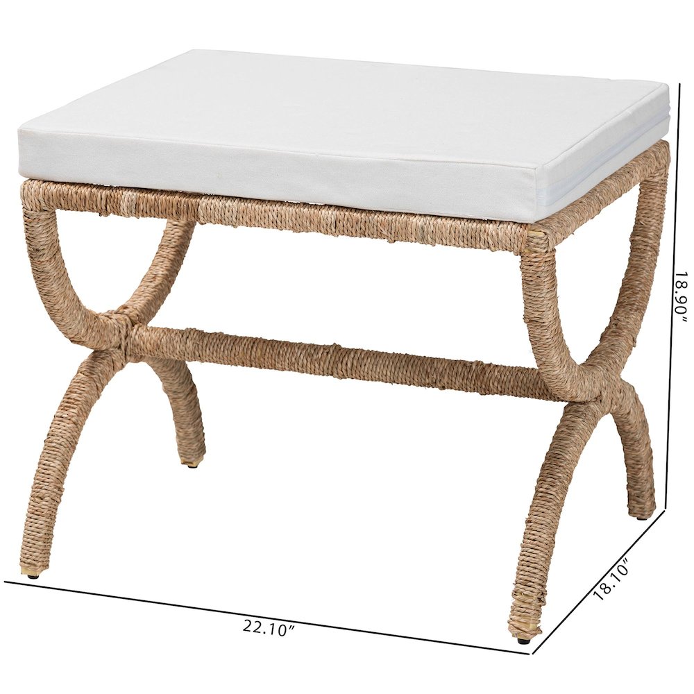 Maliyah Japandi Natural Jute Ottoman. Picture 9