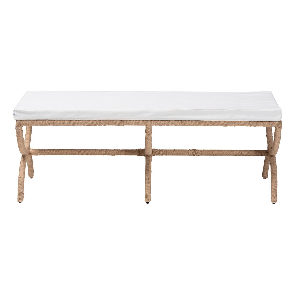 Maliyah Japandi Natural Jute Accent Bench. Picture 2