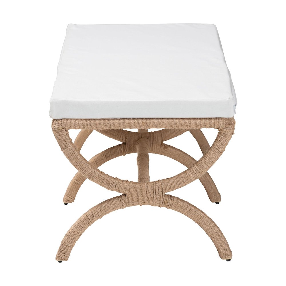 Maliyah Japandi Natural Jute Accent Bench. Picture 3