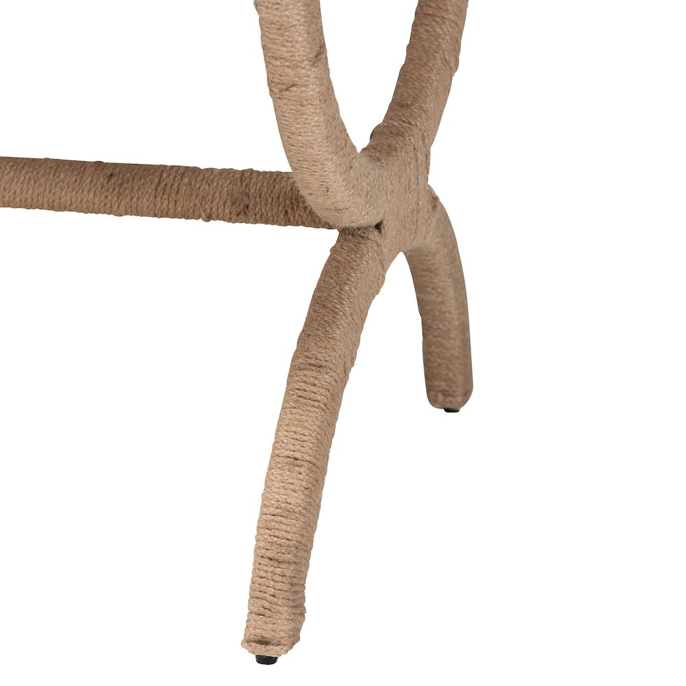 Maliyah Japandi Natural Jute Accent Bench. Picture 4