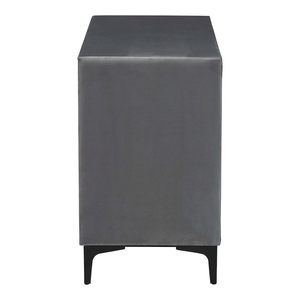 Etienne Modern Slate Grey Velvet 6-Drawer Dresser. Picture 4
