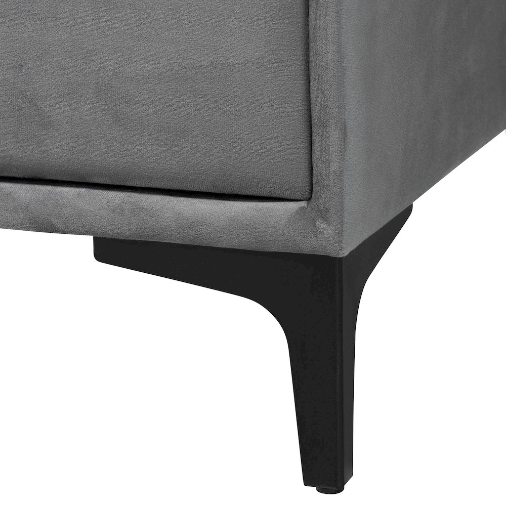 Etienne Modern Slate Grey Velvet 6-Drawer Dresser. Picture 7