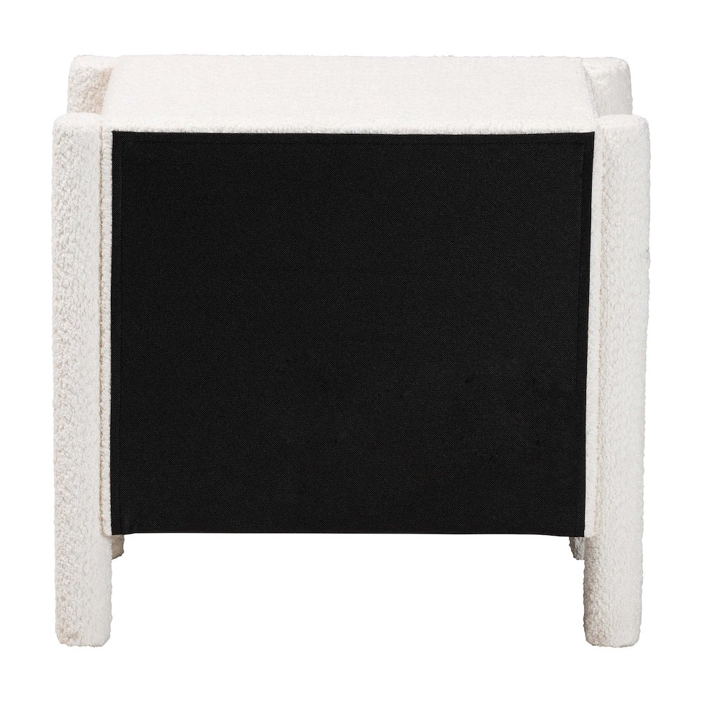 Laria Modern White Teddy-Bear Fabric 2-Drawer Nightstand. Picture 5