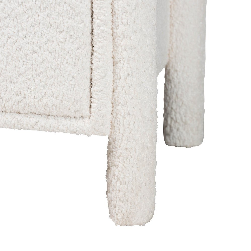 Laria Modern White Teddy-Bear Fabric 2-Drawer Nightstand. Picture 7