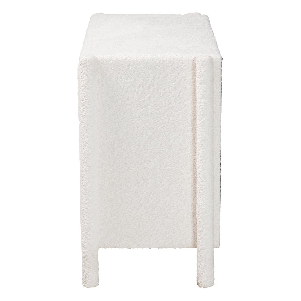 Laria Modern White Teddy-Bear Fabric 6-Drawer Dresser. Picture 4