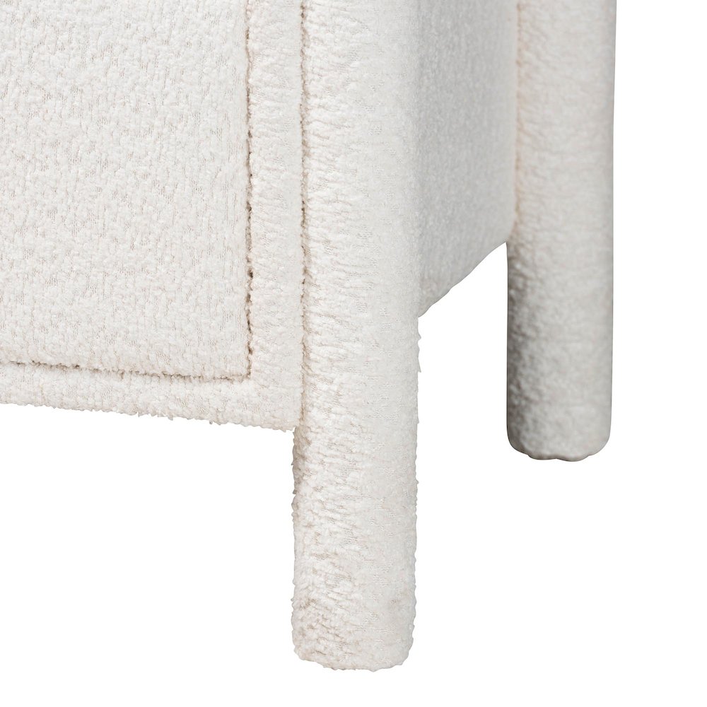 Laria Modern White Teddy-Bear Fabric 6-Drawer Dresser. Picture 7