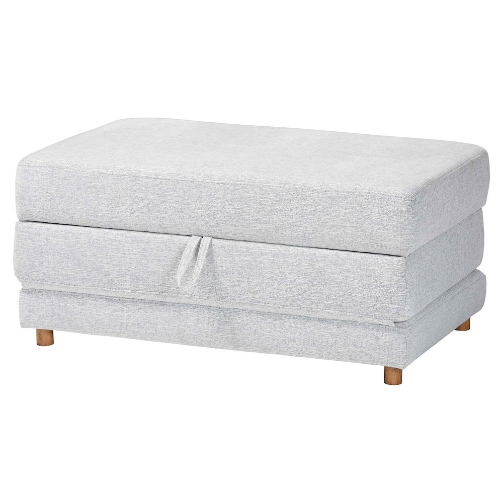 Sabriel Modern Light Grey Fabric Convertible Sleeper Ottoman. Picture 1