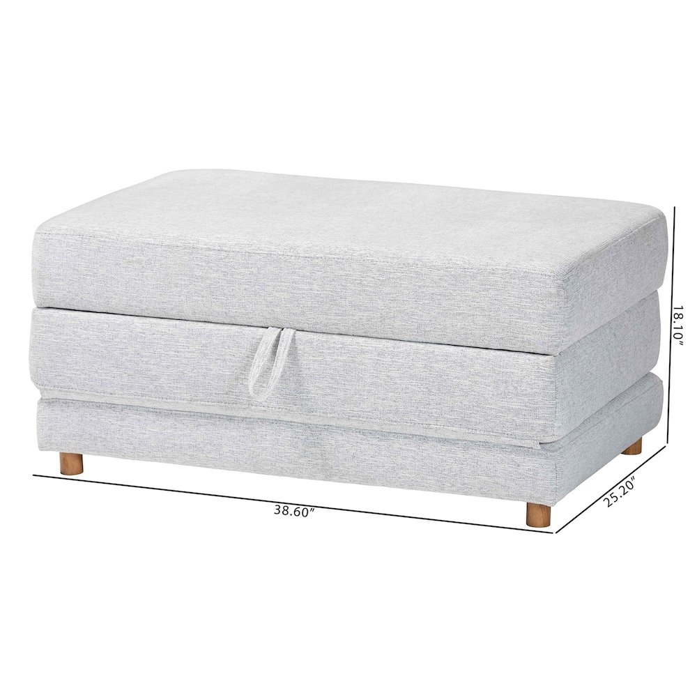 Sabriel Modern Light Grey Fabric Convertible Sleeper Ottoman. Picture 12