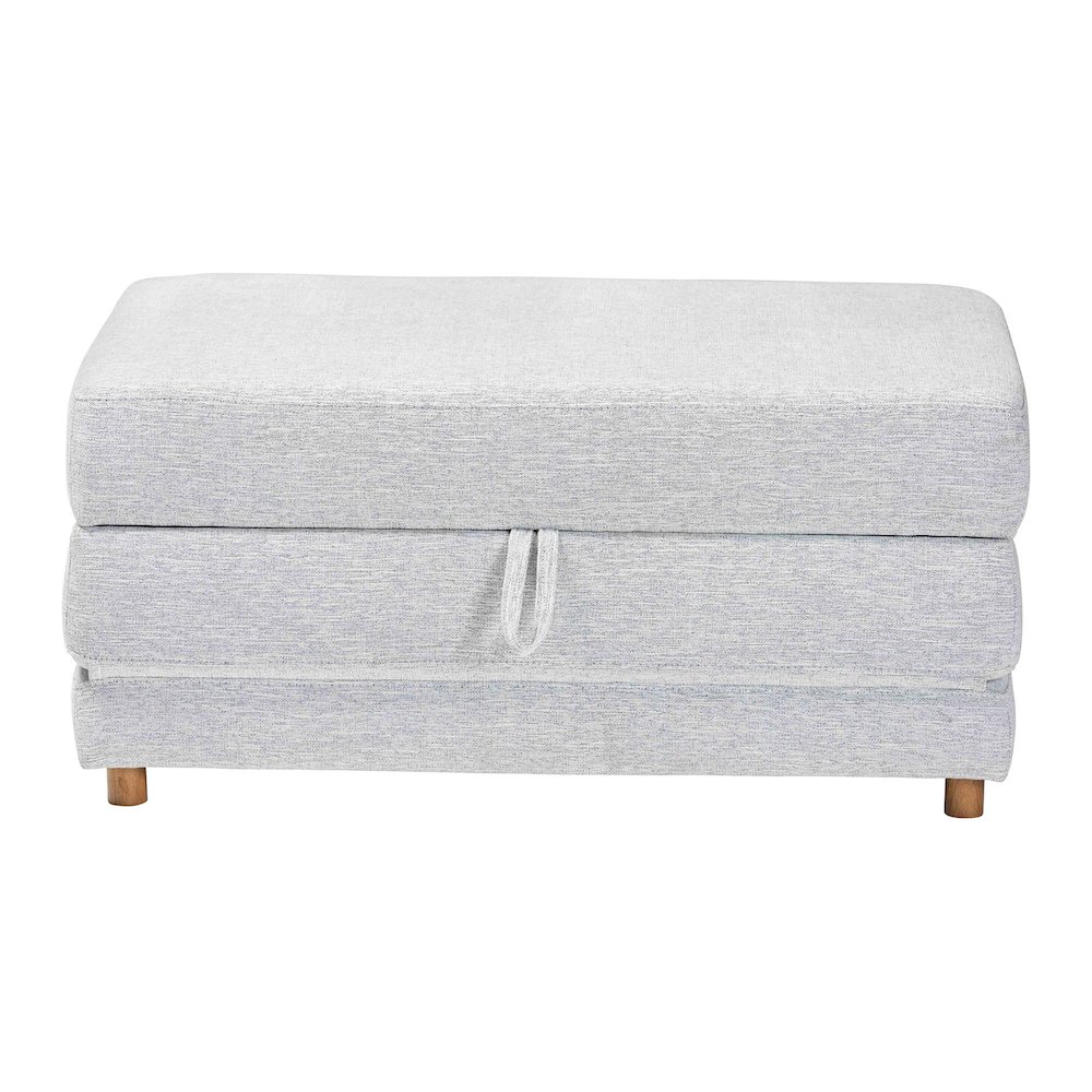 Sabriel Modern Light Grey Fabric Convertible Sleeper Ottoman. Picture 2